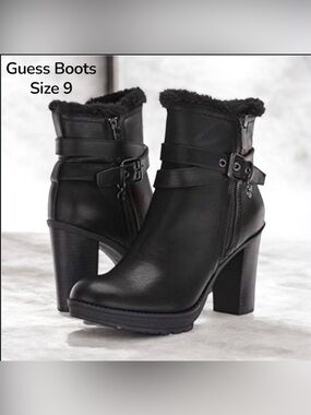 Guess Black Boots Size 9M NWT